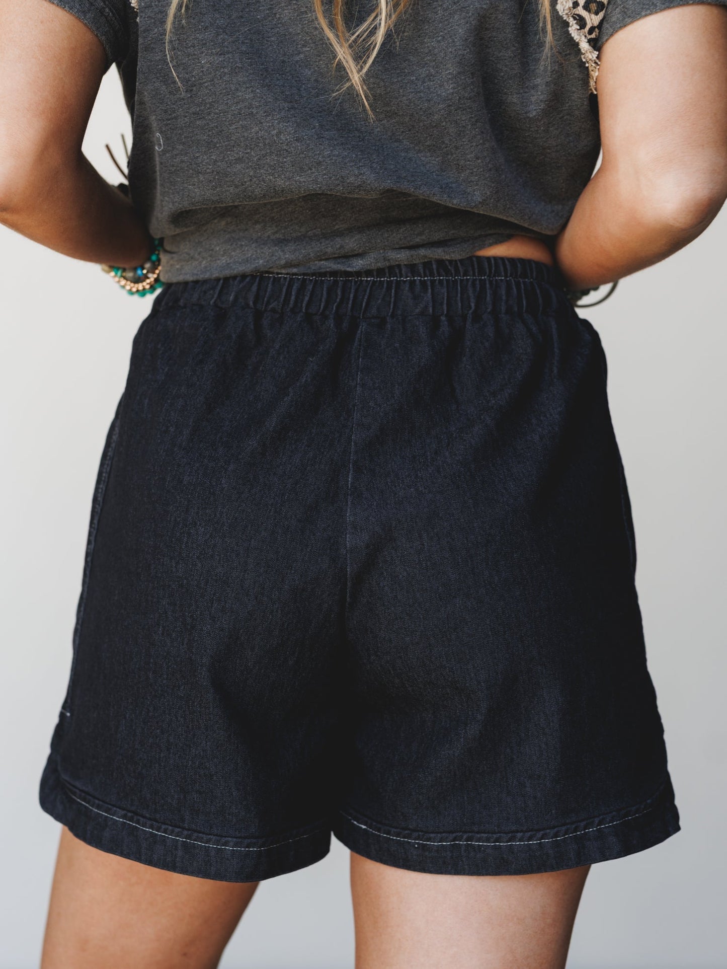 The Nest So Comfy Denim Shorts - Black