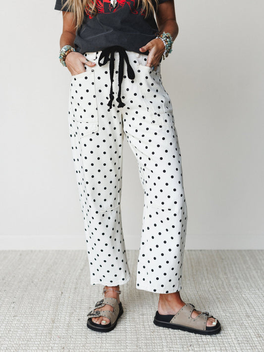 Spotted and Dotted Pants - Cream