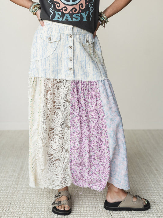 Color Hues Maxi Skirt - Blue Multi