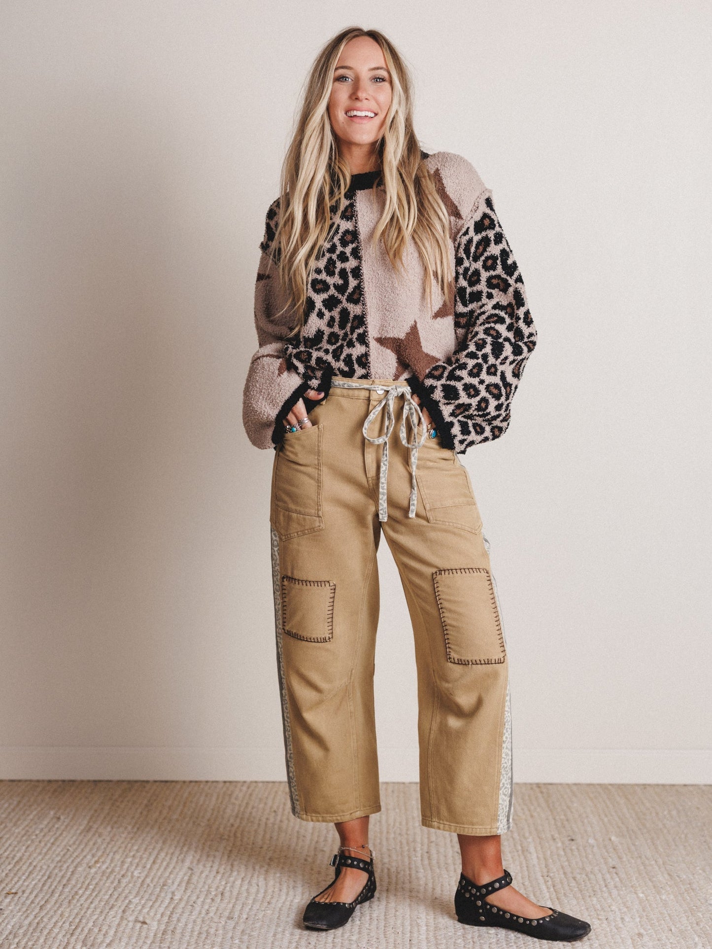 Babette Stitched Pants - Taupe