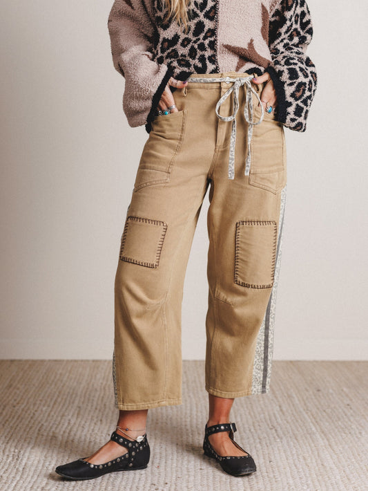 Babette Stitched Pants - Taupe