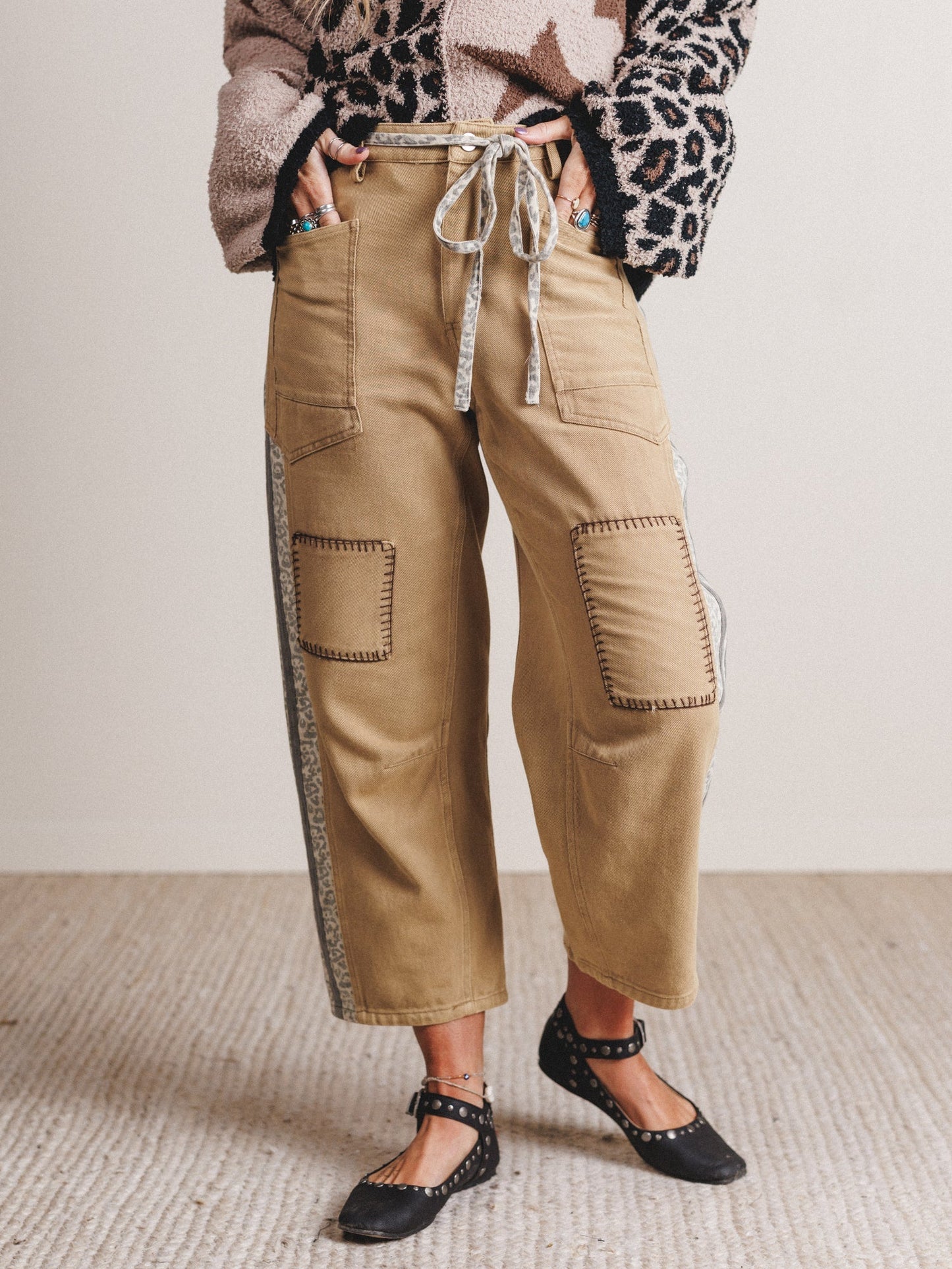 Babette Stitched Pants - Taupe