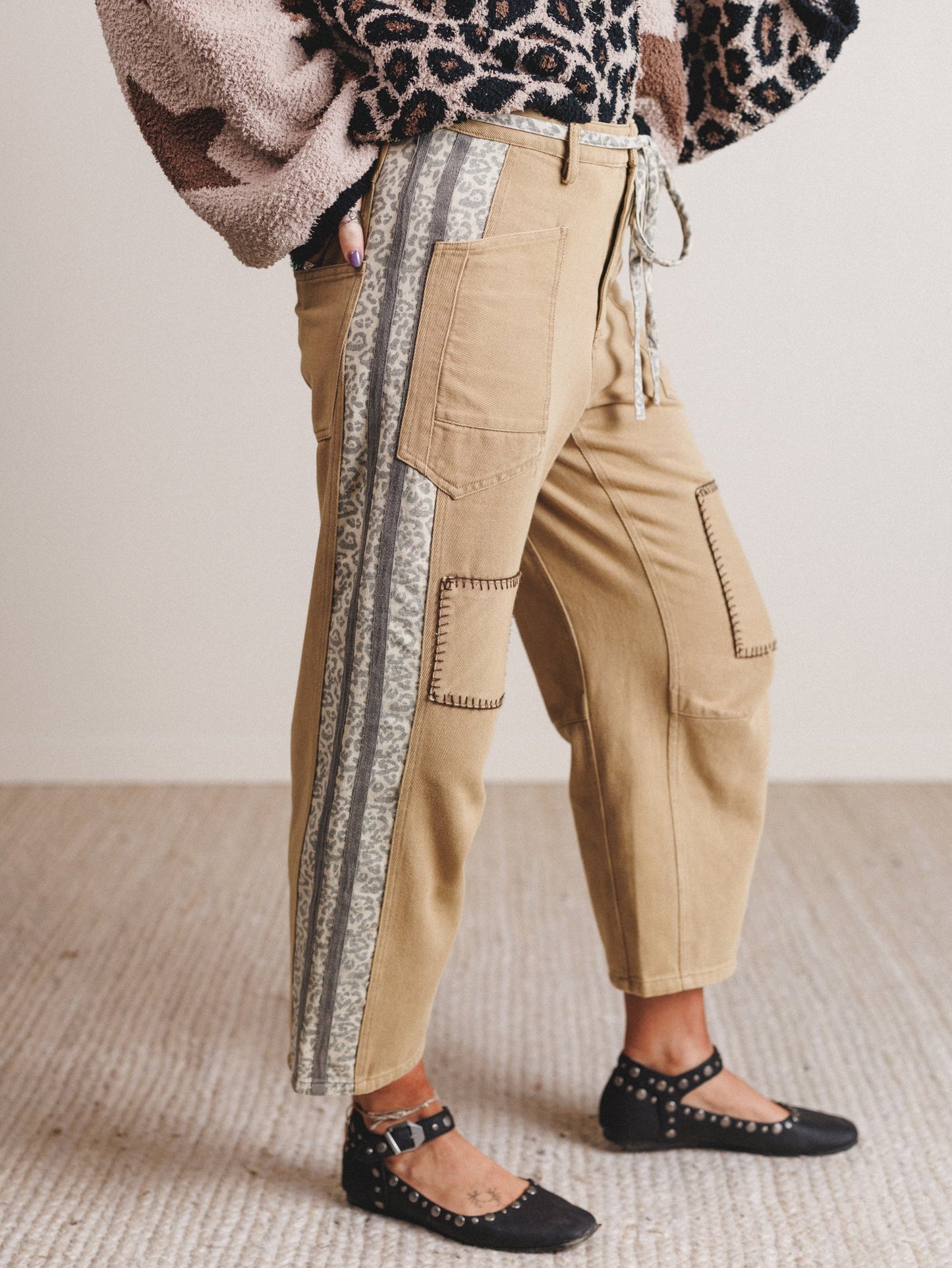 Babette Stitched Pants - Taupe