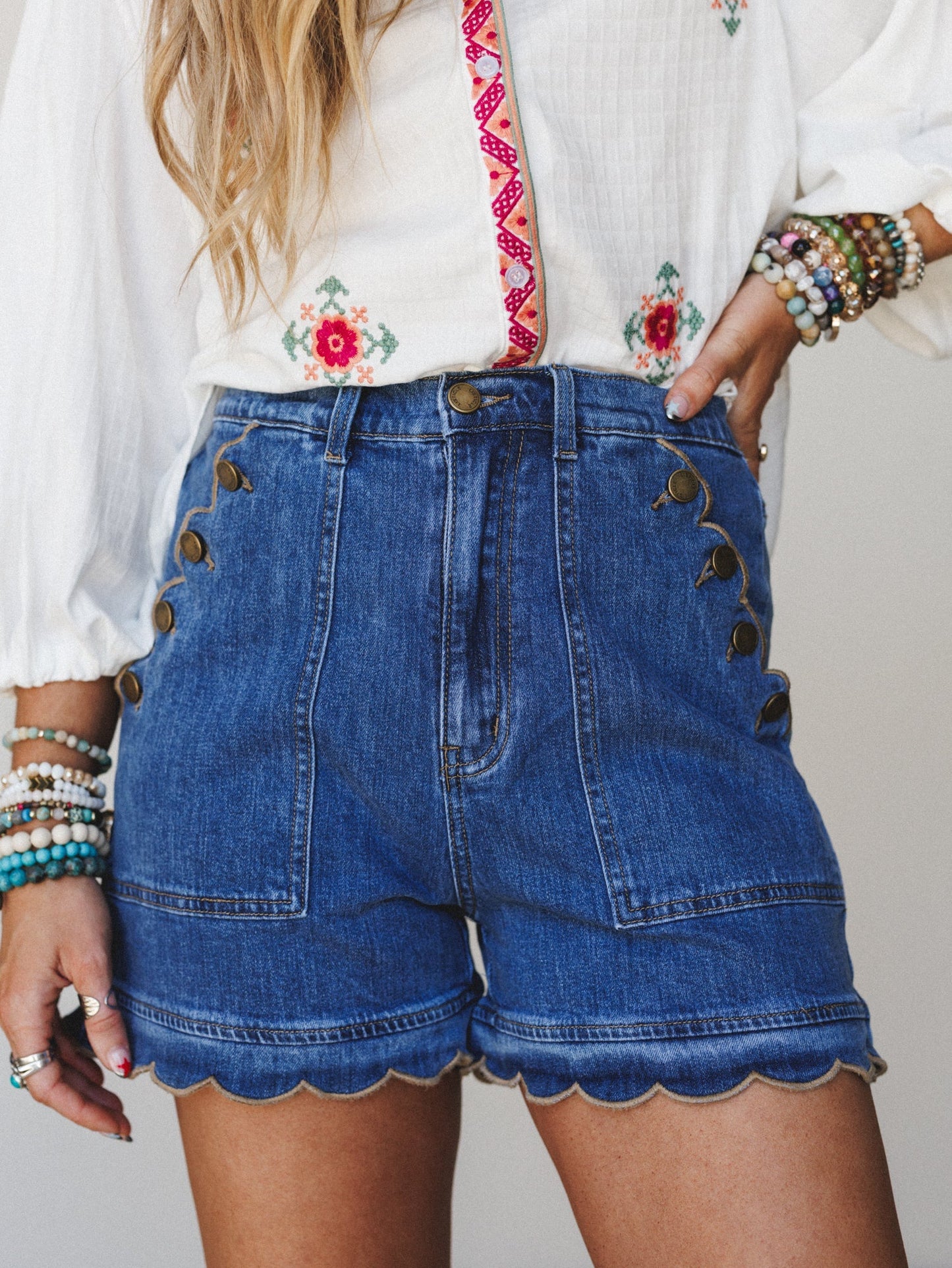 Western Sunshine Shorts - Blue