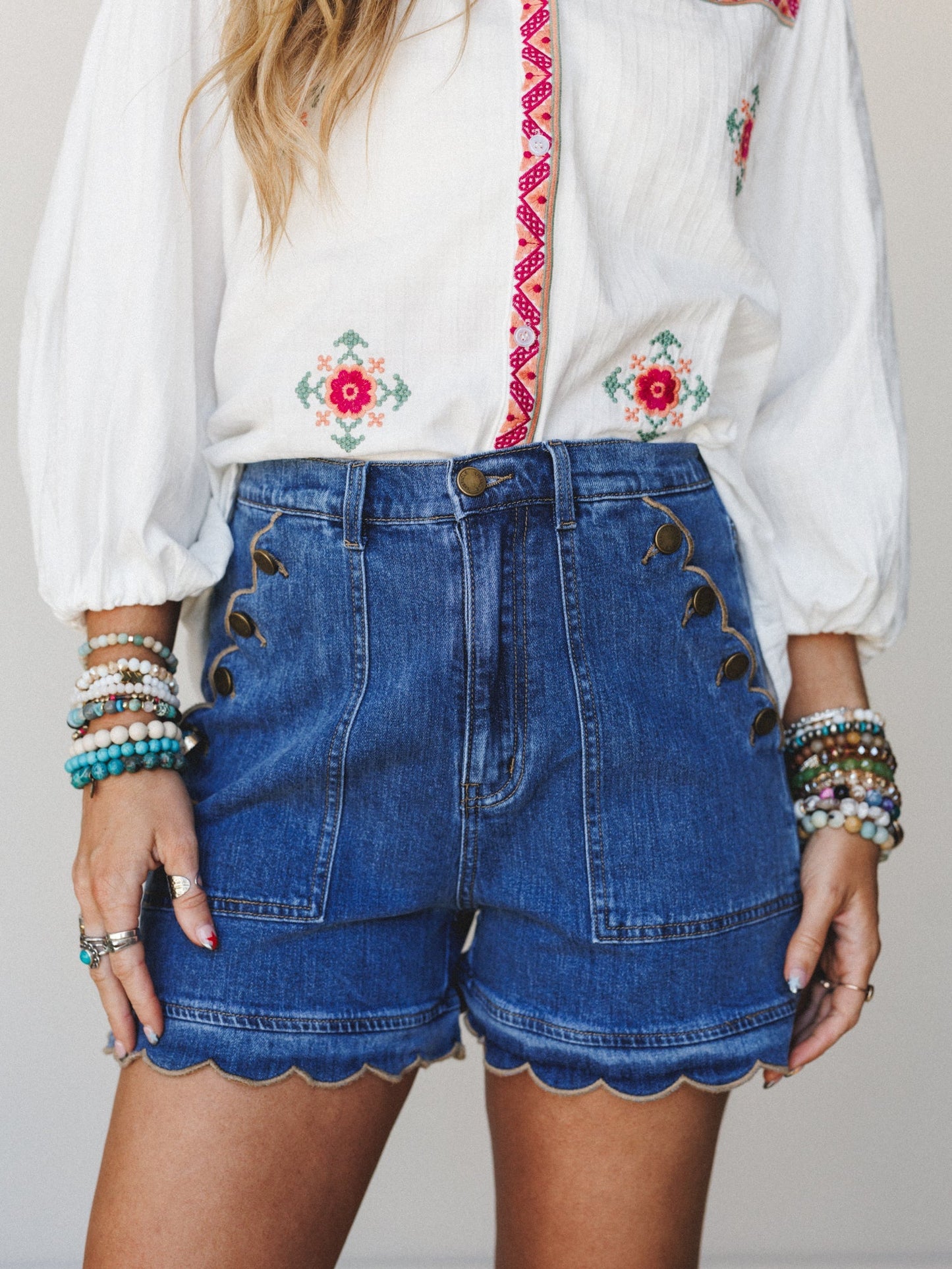 Western Sunshine Shorts - Blue