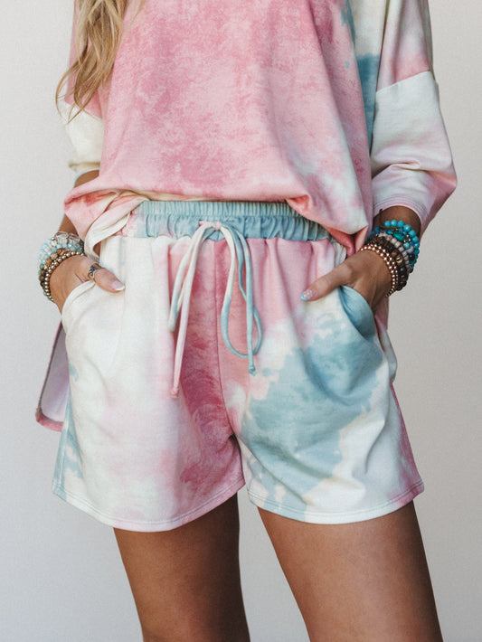 The Nest On The Daily Oversized Slit Shorts - Tie Dye