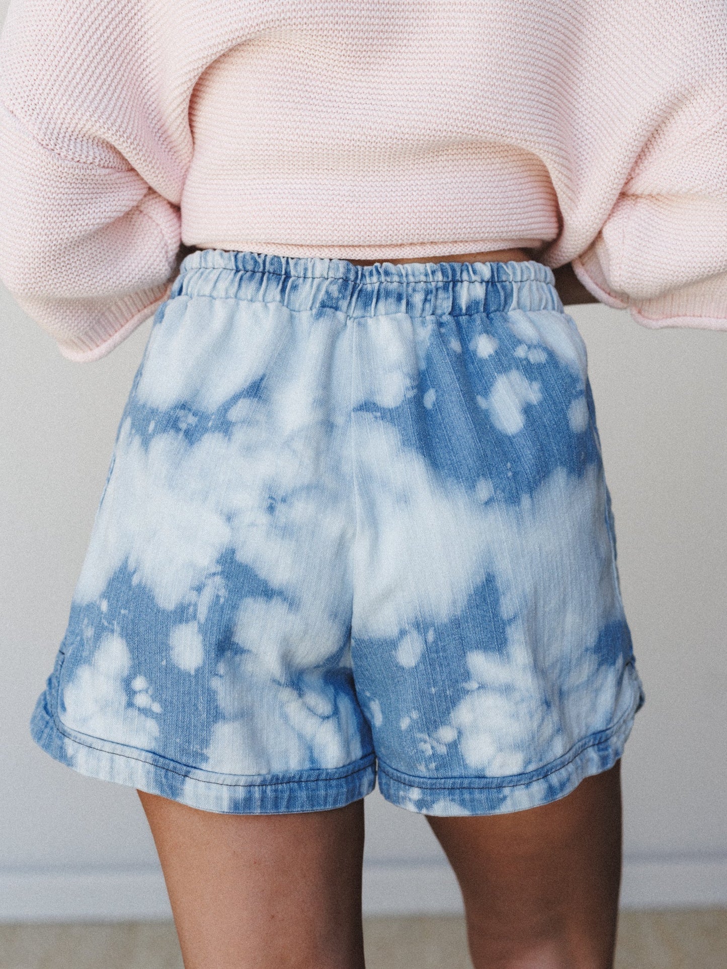 The Nest So Comfy Denim Shorts - Bleach Dye Denim